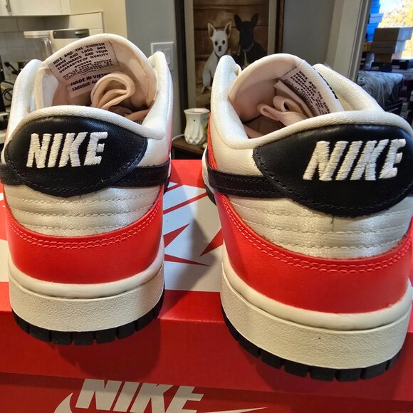 Nike Dunk Low Se Bright Crimson Black Hq3423-635 Men's size 10 Shoes New - Picture 6 of 9